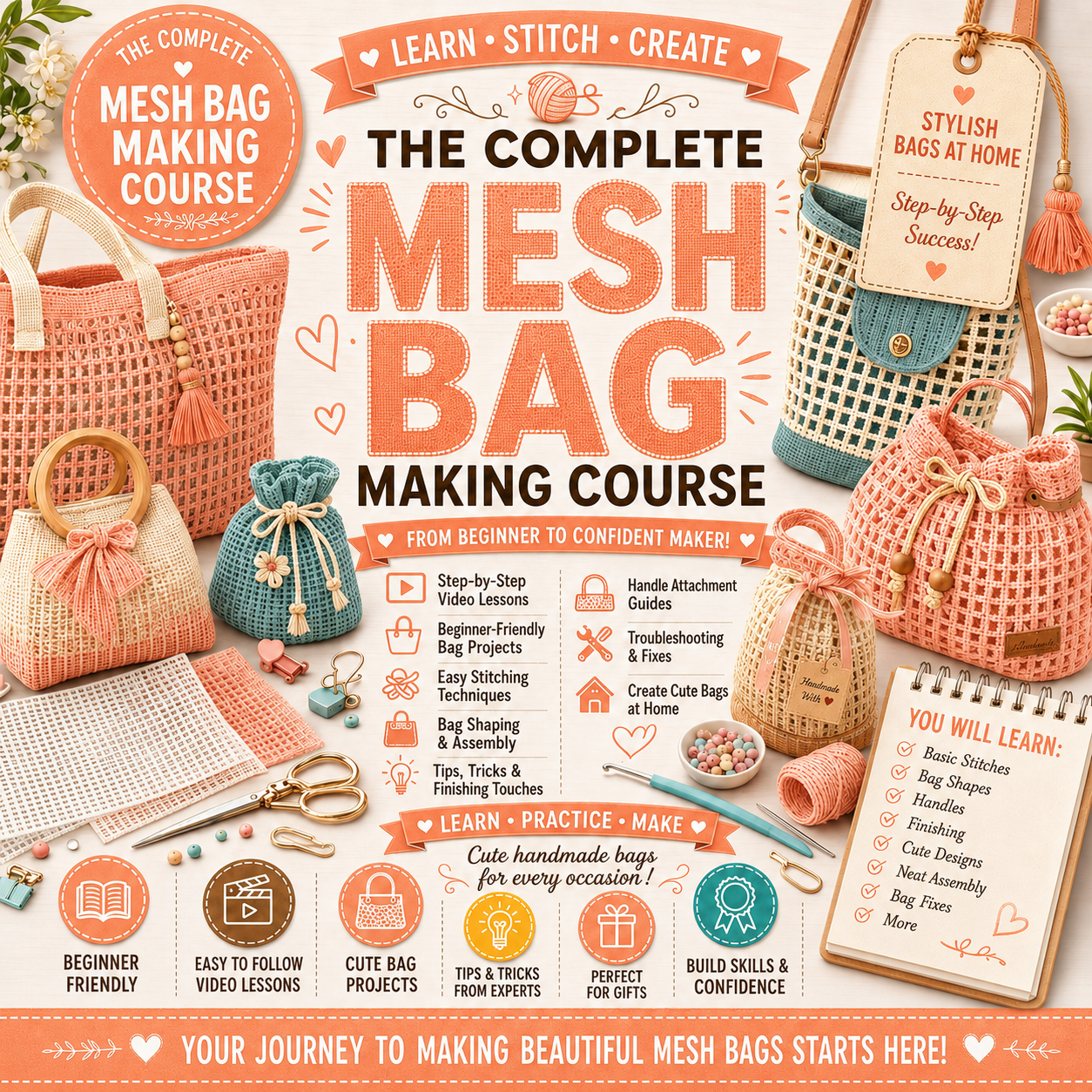 The Complete Mesh Bag Making Course