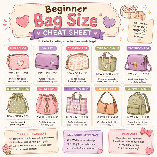Beginner Bag Size Cheat Sheet